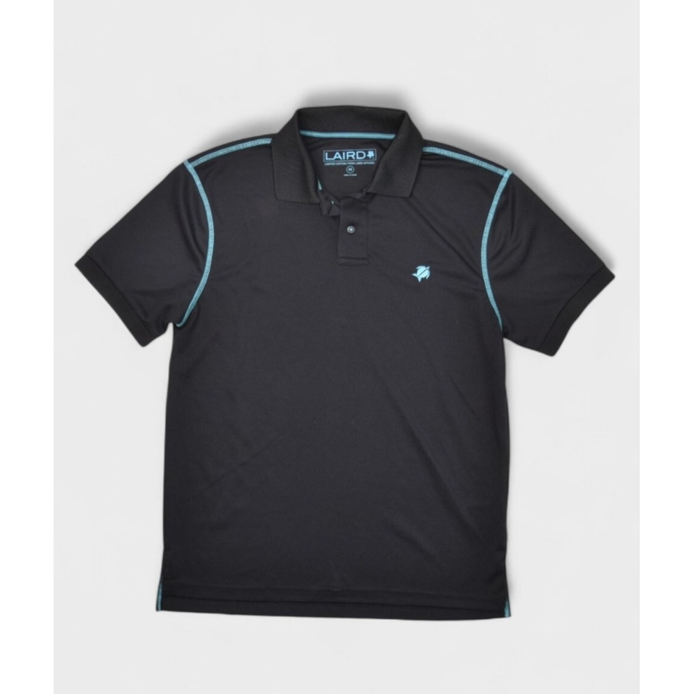 Laird Shirt Mens M Black Polo Short Sleeve Collared Limited Edition Turtle